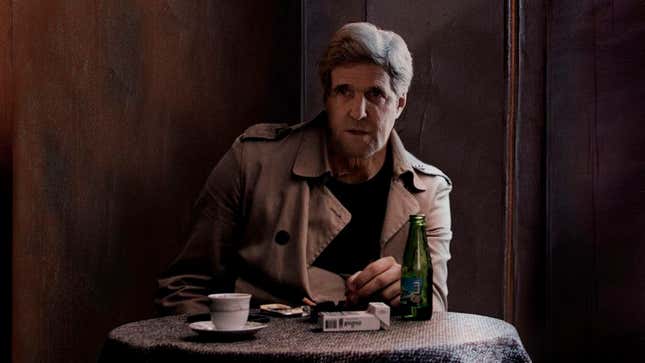 Image for article titled John Kerry Sits In Shadows Of Kiev Café Awaiting Woman Known Only As Dasha
