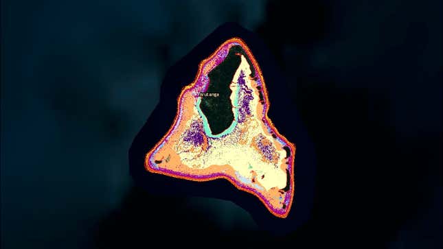 The island of Aitutaki in the Cook Islands.