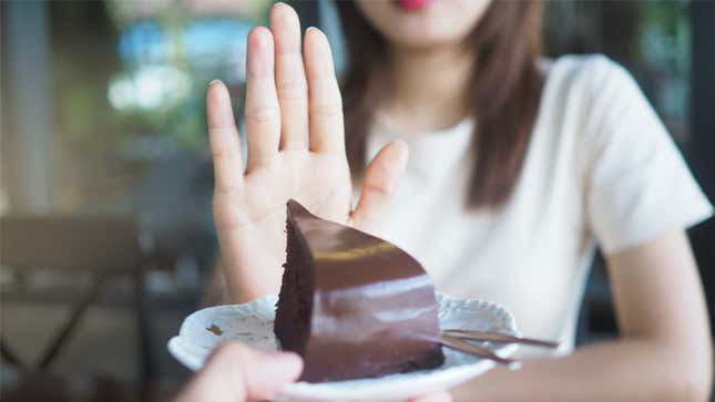 refusing a chocolate cake