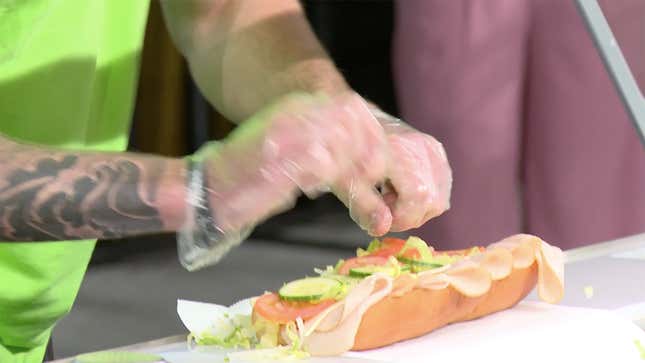 Image for article titled Subway’s top sandwich artists engage in fevered hand-to-bread combat