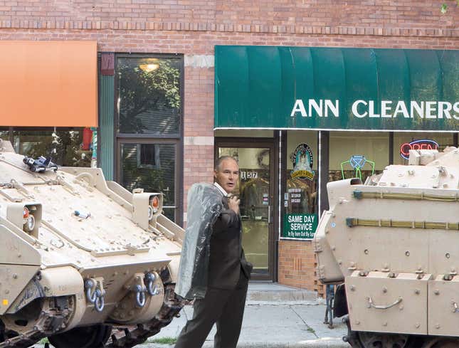 Image for article titled Scott Pruitt Defends Use Of 1st Armored Division For Trip To Dry-Cleaner