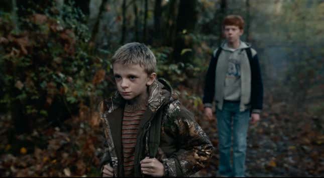 It’s probably not a good idea to accompany this kid into the woods.