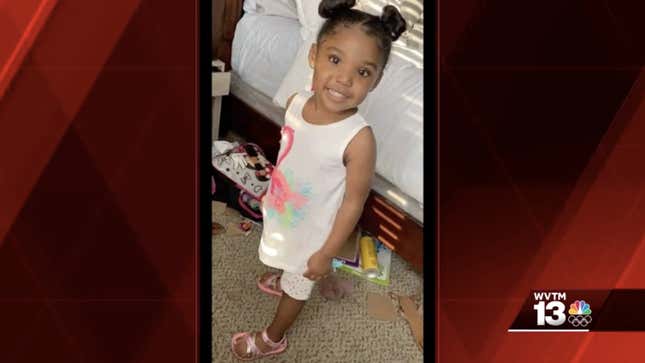 Kamille “Cupcake” McKinney. The 3-year-old is missing after being abducted Oct. 12, 2019, from a birthday party in Birmingham, Ala.