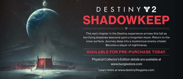 Image for article titled Destiny 2 Leak Reveals Shadowkeep Expansion, Set On The Moon