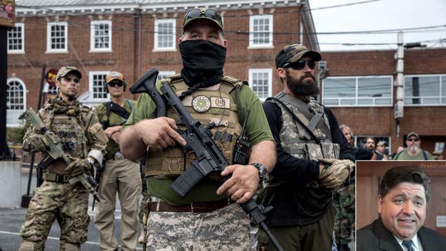 Image for article titled Right-Wing Militia Wondering When Someone Will Notice They’ve Been Holding J.B. Pritzker Hostage For Months