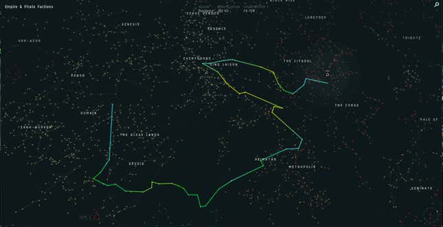 Amarr <> Jita trade route after the fall of Niarja