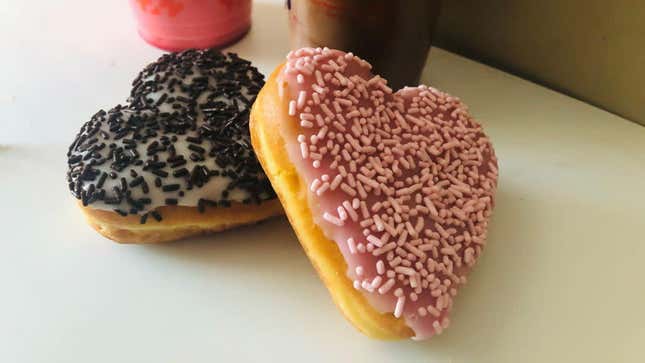 Heart-shaped donuts