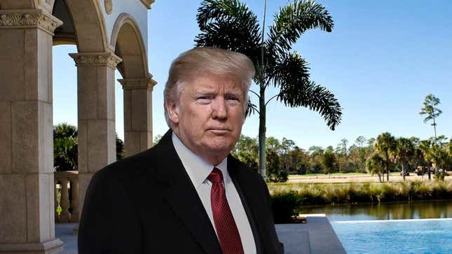 President Donald Trump looks over his new presidential retreat in the Caribbean.