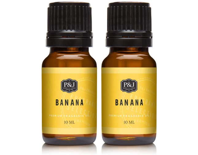 Dos frascos de aceite de banana.