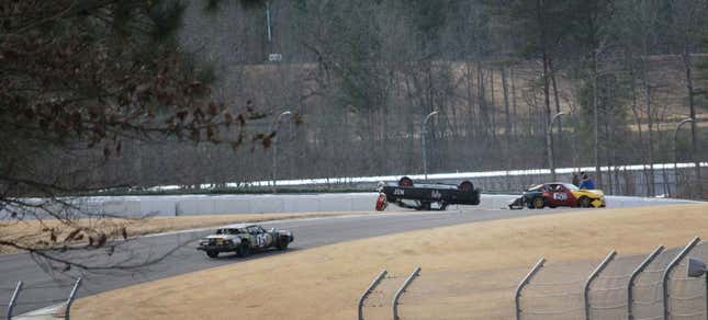 Scene of the crash. The Nash’s fuel cell came loose in the collision. Photo credit: Eric Rood