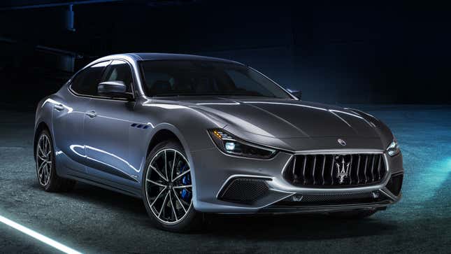 Image for article titled The 2021 Maserati Ghibli Hybrid Makes 330 HP And Has Lots Of Blue
