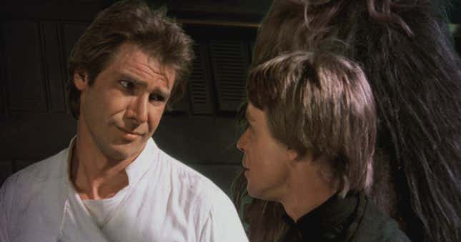 Han in his post-Carbonite look on Tatooine in Return of the Jedi.