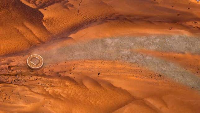 According to NASA, the Mars Roomba’s edge-cleaning mode will allow the vehicle to scour even the crevices where mountains meet the planet’s surface.