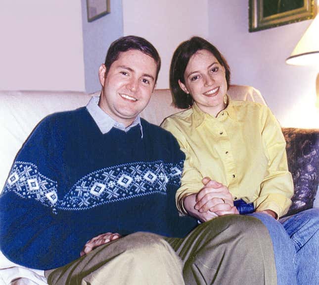 Newlywed Christians John and Linda McCue.
