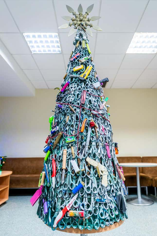 Prohibited items Christmas tree.