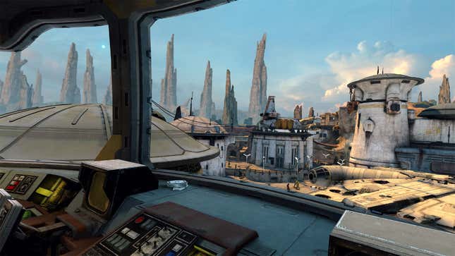 This view is as close as you’ll get to the actual Star Wars: Galaxy’s Edge.