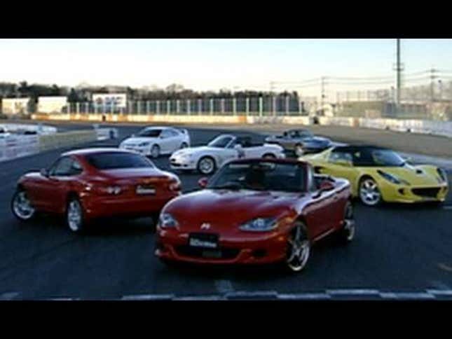 In Which The Lotus Elise Picks A Fight With The Entire Miata Family