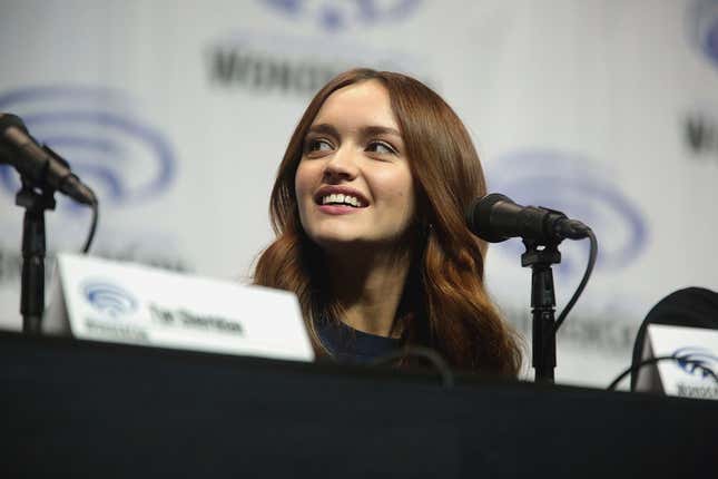 Olivia Cooke at the Ready Player One panel at WonderCon in 2018.