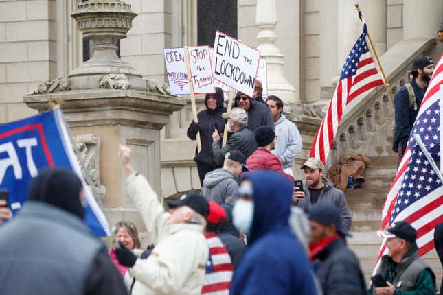 Image for article titled Michigan Residents Stage Gridlock to Protest Stay-At-Home Order