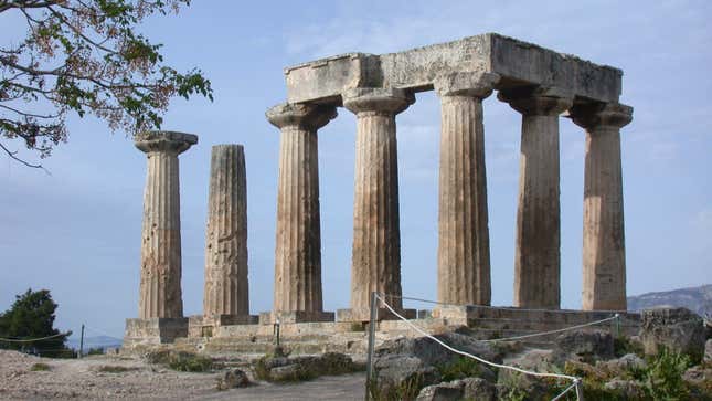 The Apollo Temple in Corinth.