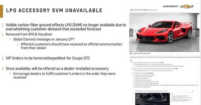 Image for article titled Chevy Removes Two Of The Most Popular Corvette Options After Virus Impacts Suppliers