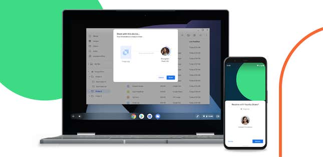 Image for article titled Android's Alternative to Apple's AirDrop Is Called 'Nearby Share' and It's Rolling Out Today