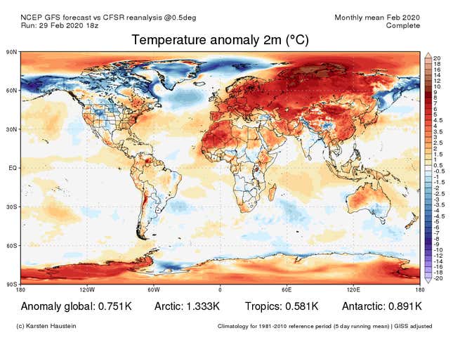 February temperature anomalies.