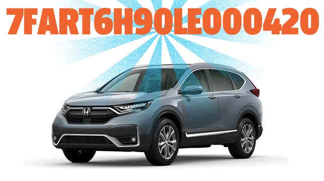 Image for article titled This Honda CR-V Has The Best VIN Ever And Confirms That God Exists And Is A 9-Year-Old