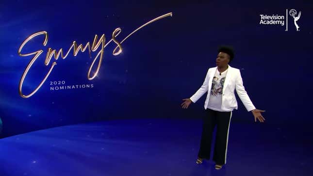 Leslie Jones announcing the 2020 Emmys nominations.
