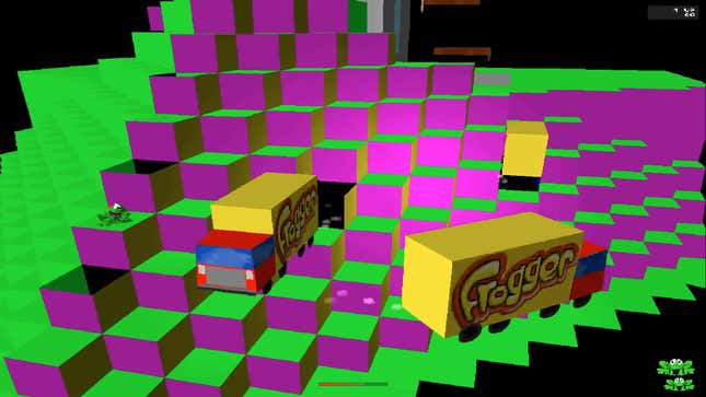 Image for article titled Hidden Inside Frogger On PlayStation Is An Unused Q*Bert Level