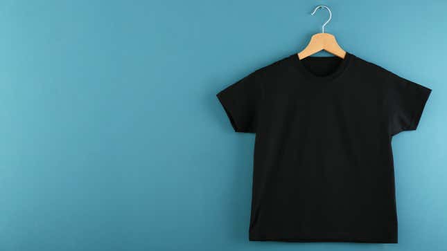 Image for article titled For Kids Who Hate Bibs, Use a Black T-Shirt