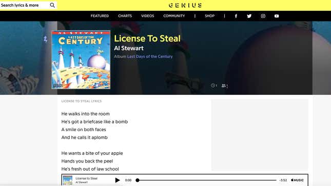 Image for article titled Genius Sues Google for Allegedly Stealing Lyrics After Busting It With Hidden Code, &#39;Red Handed&#39;