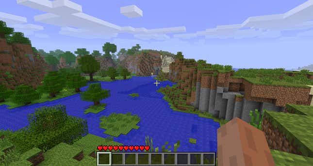 Imagen para el artículo titulado Jugadores de Minecraft han encontrado el mundo que aparece en la pantalla del menú principal del juego