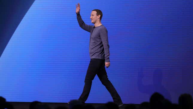 Facebook CEO Mark Zuckerberg walking south.