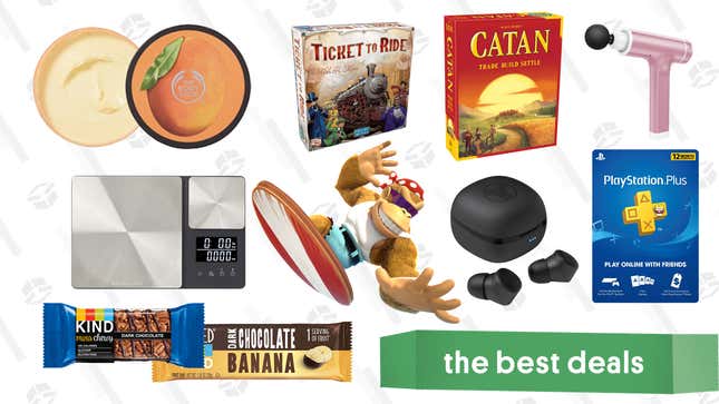 Image for article titled Friday&#39;s Best Deals: PlayStation Plus, Board Games, Body Shop Lotion, KIND Bars, Treblab Wireless Earbuds, Percussion Massager, and More