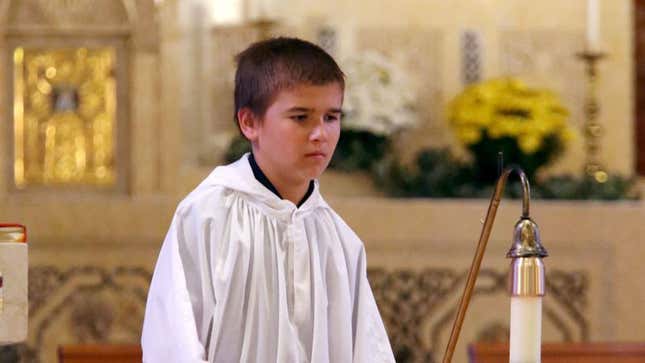 Image for article titled New Altar Boy Clearly Not Ready For Spotlight Of 10 A.M. Sunday Mass
