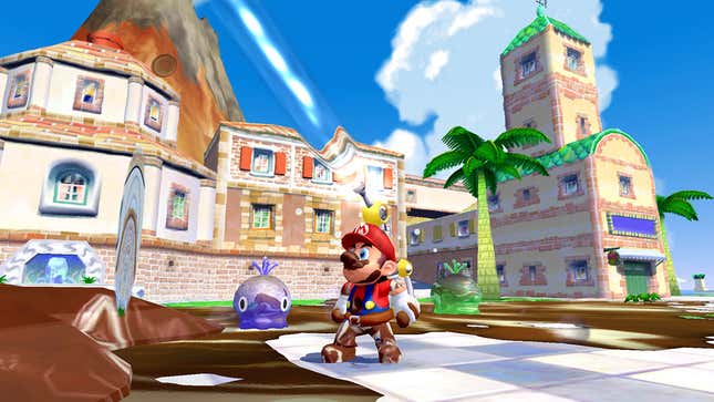 mario and fludd in super mario sunshine