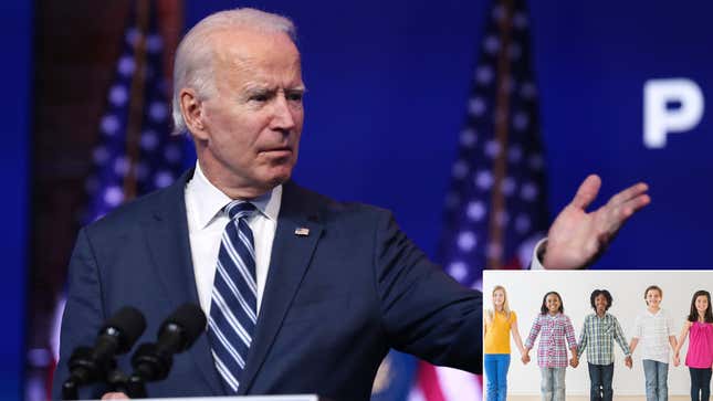Image for article titled Biden Announces Secretary Of Health And Human Services Will Be Ring Of Diverse Children Holding Hands