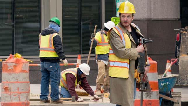 Image for article titled Unhinged Man With Jackhammer Slips Into Construction Site Undetected