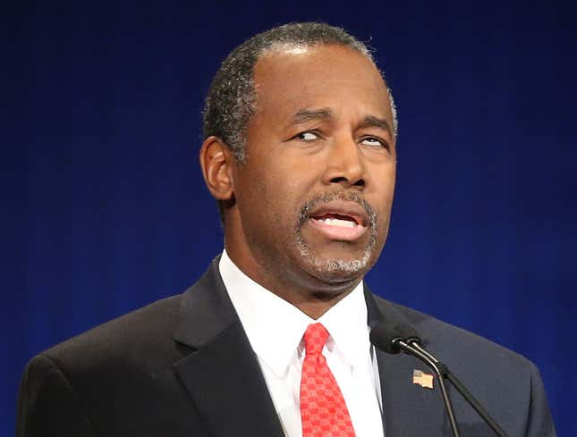 Image for article titled Ben Carson’s Message Undercut By Eyes Drifting In Different Directions