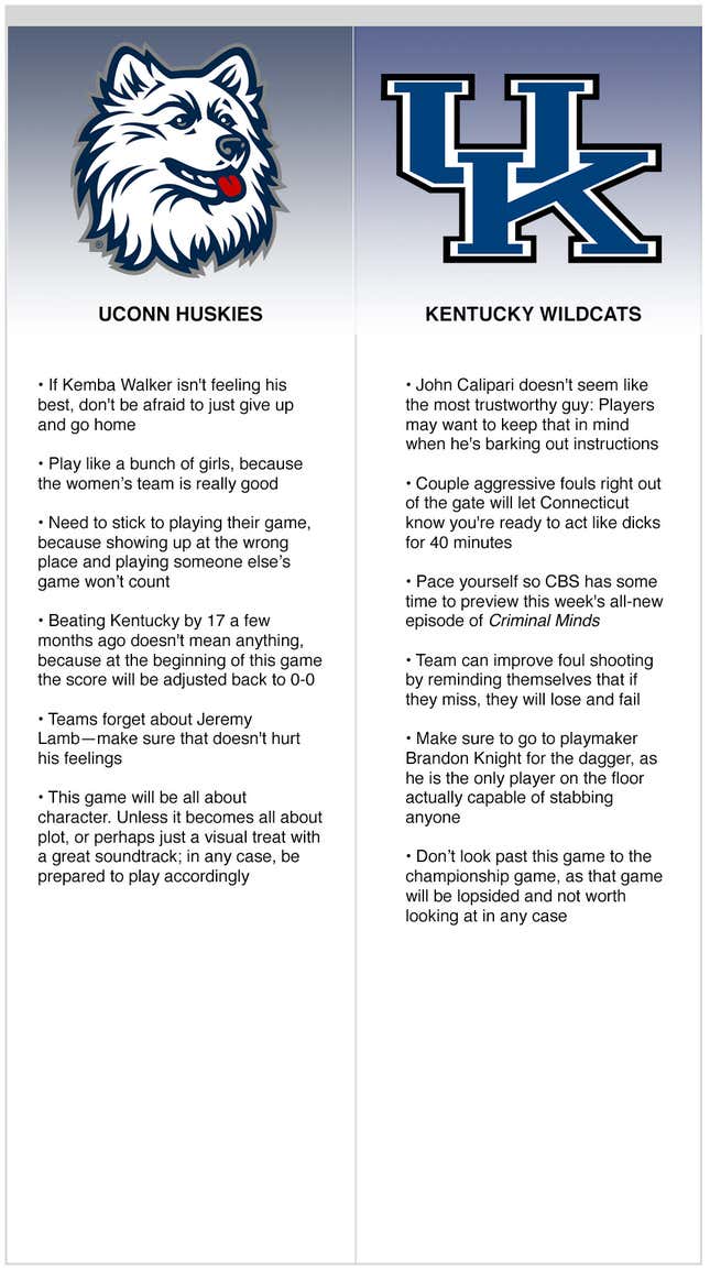 Image for article titled Final Four: UConn vs. Kentucky