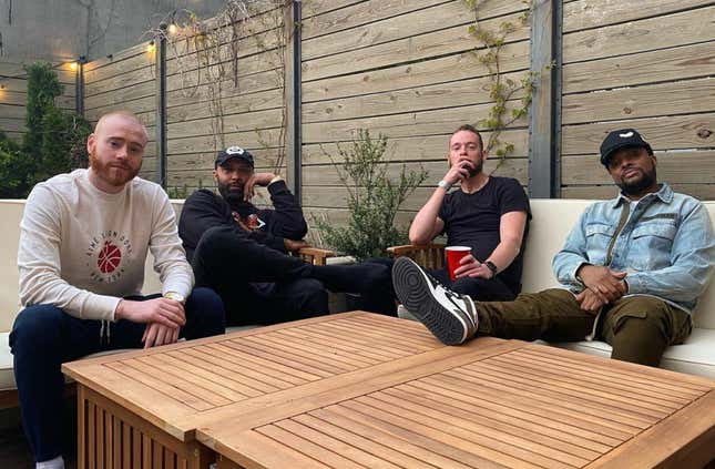 (L-R) Rory Farrell, Joe Budden, Parks Vallely, and Jamil “Mal” Clay of The Joe Budden Podcast. 