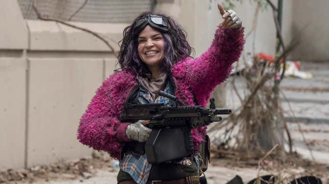 I wonder where Princess (Paola Lazaro) got that jacket? Also, the gun?