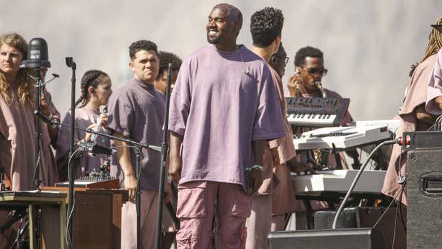 Kanye West performs Sunday Service during the 2019 Coachella Valley Music And Arts Festival on April 21, 2019 in Indio, California. 