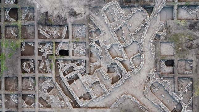 An overhead view of the site.