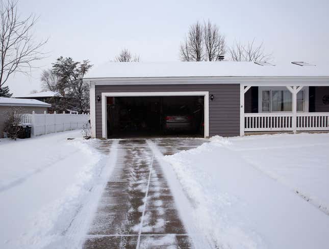 Image for article titled Lofty Ambitions To Shovel Entire Width Of Driveway Scaled Back To Only Shoveling Thin Path For Car