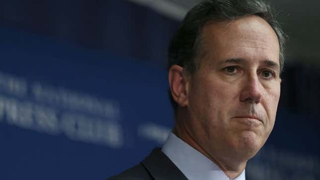 Image for article titled Frustrated Rick Santorum Still Waiting For Go-Ahead From God To Suspend Presidential Campaign