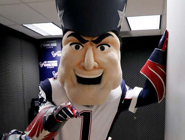 Image for article titled Pat Patriot Denies Being Mascot #5 In Prostitution Sting Police Report
