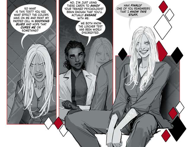Harley realizing that she’s not the only person capable of playing mind games.