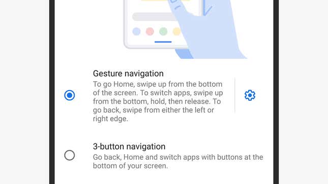 Android 10 options on a Pixel phone.